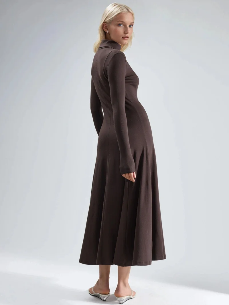 Busem BUSEM Long Sleeve A-Line Midi Dress
